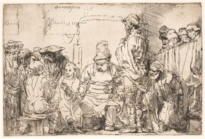 Cristo, sentado, a debater com os doutores de Rembrandt van Rijn