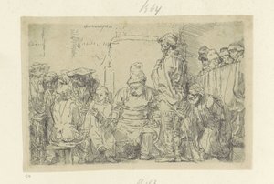 Christus en de schriftgeleerden Coleção de oitenta e cinco gravuras originais (título da série) de Rembrandt van Rijn