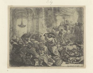 Cristo expulsa os cambistas do Templo
Recueil de quatre-vingt-cinq estampes originales (título da série) de Rembrandt van Rijn
