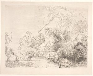 A grande caça ao leão de Rembrandt van Rijn