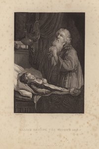 Elijah Raising o filho da viúva de Rembrandt van Rijn