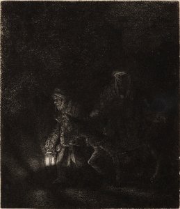 Fuga para o Egito: Uma Peça Noturna de Rembrandt van Rijn