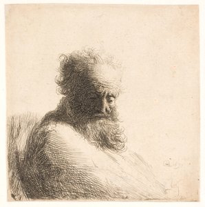 Velho barbudo. Busto de Rembrandt van Rijn