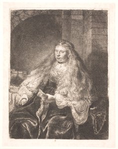 Menina com cabelo caindo nos ombros (a "grande noiva judia") de Rembrandt van Rijn