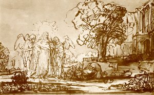 Deus Pai aparece Abraão de Rembrandt van Rijn