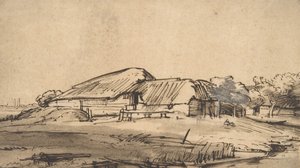 Grupo de Edifícios Agrícolas, ca. 1648-52. de Rembrandt van Rijn