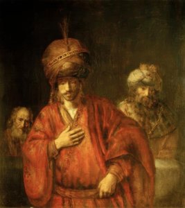 Hamã em desgraça de Rembrandt van Rijn