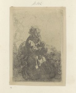 Hieronymus ajoelhado em oração, olhando para baixo
Recueil de quatre-vingt-cinq estampes originales (título da série) de Rembrandt van Rijn