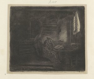 Hieronymus em um donker studeervertrek
Colecção de oitenta e cinco estampas originais (título da série) de Rembrandt van Rijn