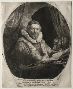 Jan Uytenbogaert, Pregador dos Remonstrantes, 1635. de Rembrandt van Rijn
