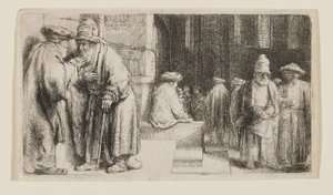 Judeus numa sinagoga de Rembrandt van Rijn