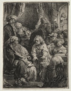 José contando seus sonhos de Rembrandt van Rijn