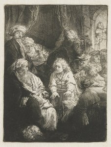 José a contar os seus sonhos de Rembrandt van Rijn