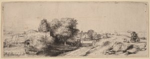Paisagem com um leiteiro de Rembrandt van Rijn