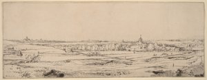 Paisagem com vista para Haarlem (O Campo do Pesador de Ouro) de Rembrandt van Rijn