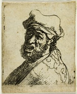 Homem gritando, três quartos à esquerda: busto de Rembrandt van Rijn