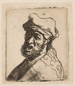 Homem a gritar, três quartos à esquerda: busto de Rembrandt van Rijn