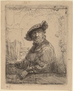 Homem em uma árvore de Rembrandt van Rijn