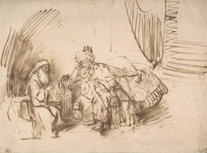 Nathan Admoestando David, 1650-55. de Rembrandt van Rijn