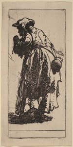 Anciã mendiga com uma cabaça de Rembrandt van Rijn