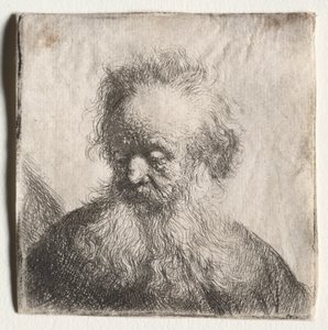 Velho com barba esvoaçante: busto de Rembrandt van Rijn