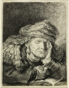 Velha dormindo de Rembrandt van Rijn