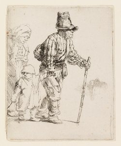 Família de camponeses na rua de Rembrandt van Rijn