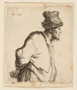 Camponês com as mãos atrás das costas de Rembrandt van Rijn