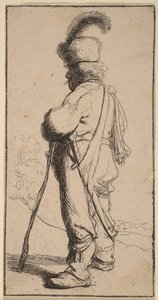 Polaco apoiado numa bengala de Rembrandt van Rijn