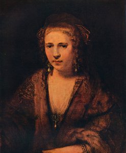 Retrato de Hendrickje Stoffels com uma boina de veludo, c1654 de Rembrandt van Rijn