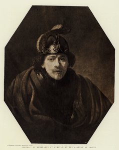 Retrato de Rembrandt sozinho, na Galeria de Cassel
