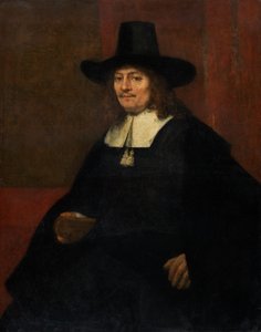 Retrato de um homem de chapéu alto, c. 1663. de Rembrandt van Rijn