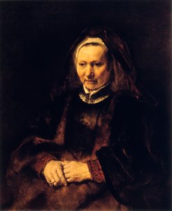 Retrato de uma mulher idosa, século XVII de Rembrandt van Rijn