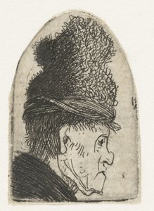 Perfil de um homem com um chapéu alto
Perfil grotesco: homem com um alto cap de Rembrandt van Rijn