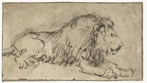 Leão Reclinado de Rembrandt van Rijn