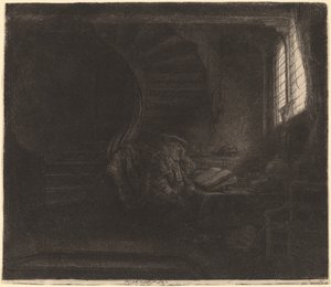 São Jerônimo em uma câmara escura de Rembrandt van Rijn