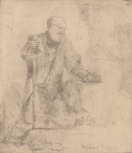 São Pedro em Penitência, 1645. de Rembrandt van Rijn