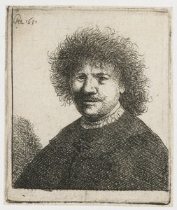 Auto-retrato de capa com colarinho a cair: busto de Rembrandt van Rijn