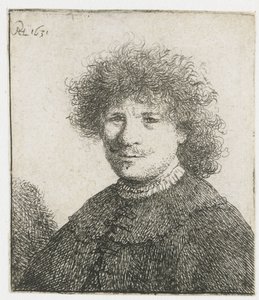Auto-retrato de capa com colarinho a cair: busto de Rembrandt van Rijn