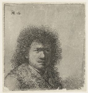 Auto-retrato com cabelo espesso: busto de Rembrandt van Rijn
