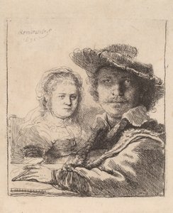 Auto-retrato com Saskia, 1636 de Rembrandt van Rijn