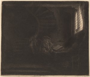 São Jerônimo em uma câmara escura de Rembrandt van Rijn