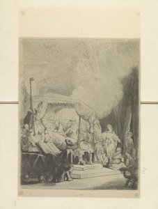 Sterfbed van Maria Coleção de oitenta e cinco gravuras originais (título da série) de Rembrandt van Rijn