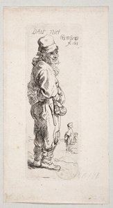 Camponês em pé, virado para a direita «DatS niet» de Rembrandt van Rijn