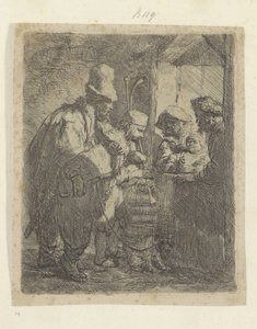 Straatmuzikanten Coleção de oitenta e cinco gravuras originais (título da série) de Rembrandt van Rijn