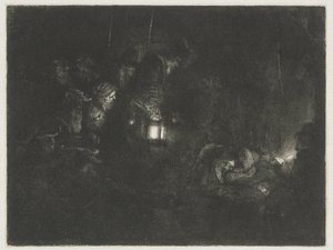 A adoração dos pastores A adoração dos pastores: uma peça noturna de Rembrandt van Rijn