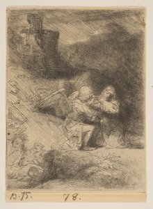 A agonia no jardim, c. 1652. de Rembrandt van Rijn