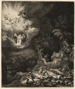 O Anjo Aparecendo aos Pastores de Rembrandt van Rijn