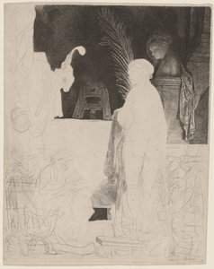 O artista a desenhar a partir do modelo de Rembrandt van Rijn