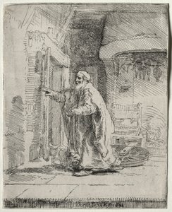 A cegueira de Tobit: A placa maior, 1651. de Rembrandt van Rijn